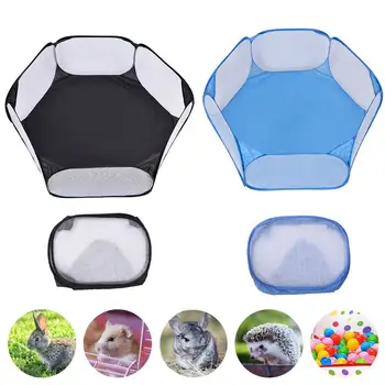 

Pet Playpen Small Animals Cage Tent Outdoor Indoor Exercise Fence Hamster Guinea Pig Rabbit Folding Transparent and Breathable