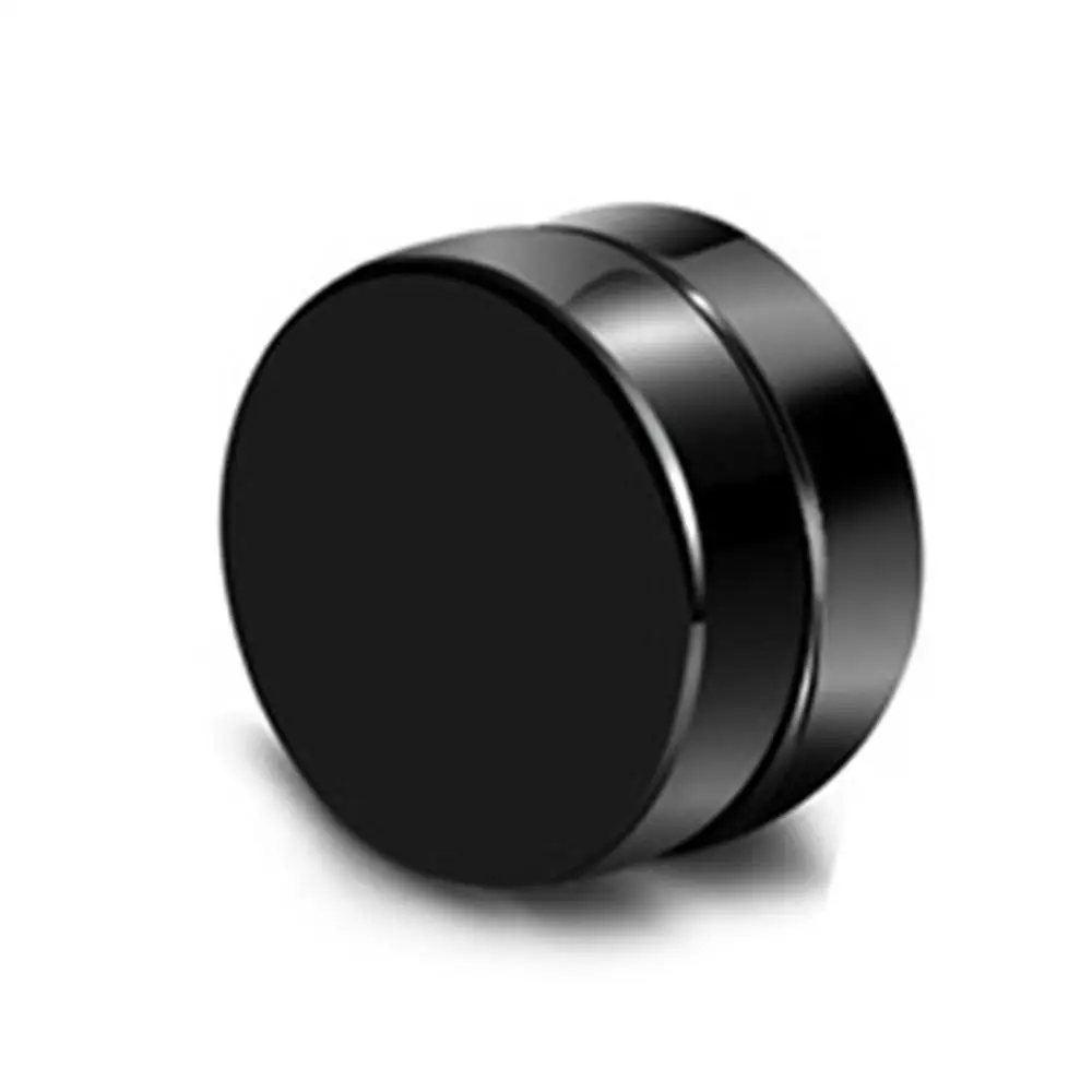 Black-6mm 1 пара Магнитные серьги-гвоздики для женщин мужчин мальчиков металлические магнитные серьги X5XC - Цвет: Black-6mm