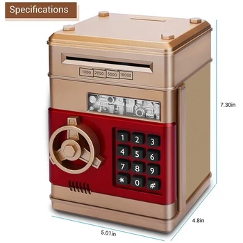 

Cartoon Electronic ATM Password Piggy Bank Cash Coin Can Auto Scroll Paper Money Saving Box Gift for Kids