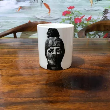 

Lina Cavalieri Jar Italy Candle Holder Theme and Variation Porcelain Candle Jar Ceramics Make Up Holder Makeup Brush Jar