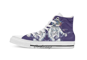 

space guitar Custom Casual High Top lace-up Canvas shoes sneakers Drop shipping