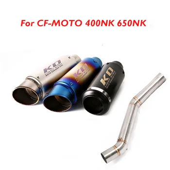 

Motorcycle Exhaust System 51mm Muffler Escape Pipe Silencer Tip Mid Pipe Slip on System for CFMOTO 400NK 650NK