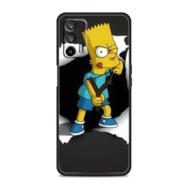 The Simpsons Happy Family For OPPO Realme GT Explorer Master Neo Flash Edition C21 C20 C15 C11 C3 Soft Black Phone Case