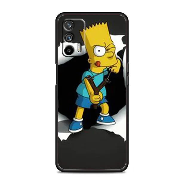 The Simpsons Happy Family For OPPO Realme GT Explorer Master Neo Flash Edition C21 C20 C15 C11 C3 Soft Black Phone Case Style 13