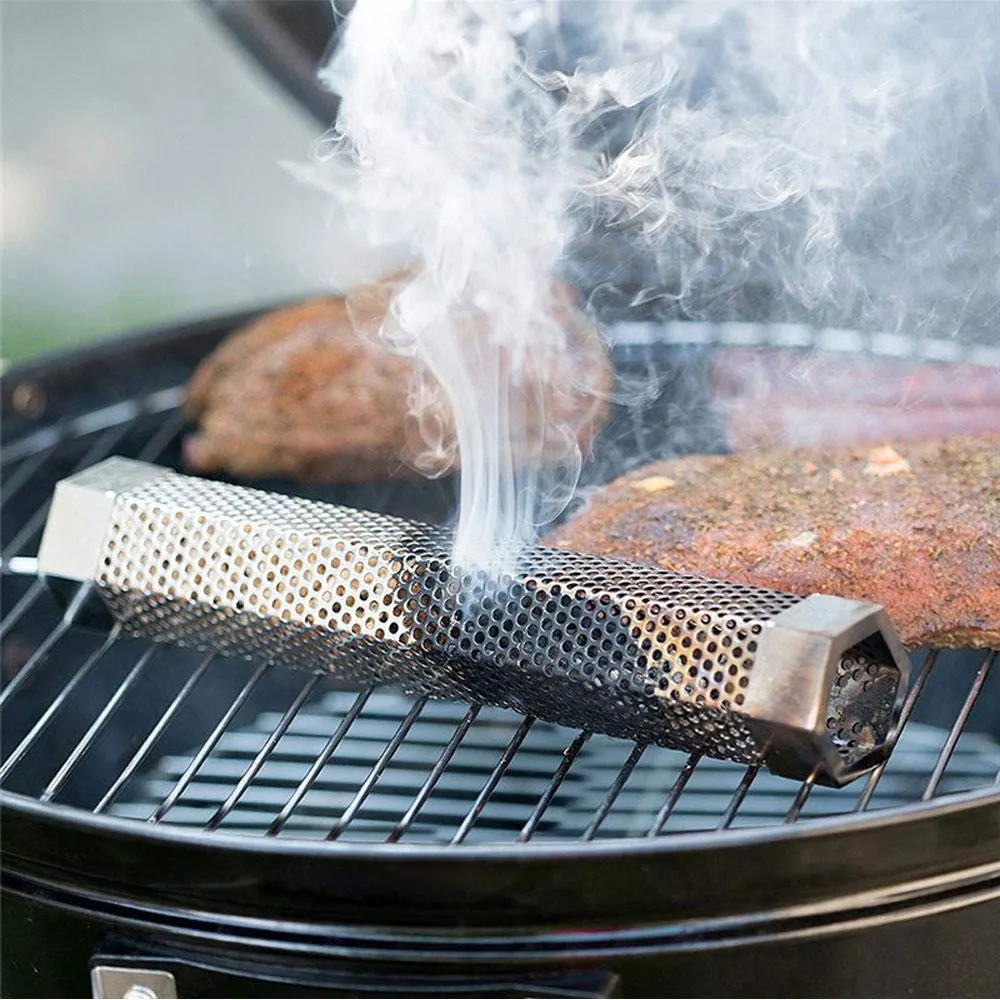 Smoke For Cold Smoked Stainless Smokehouse Pellet Smoker Mesh Tube Grill Hexagon Square Round BBQ Cooking Tool