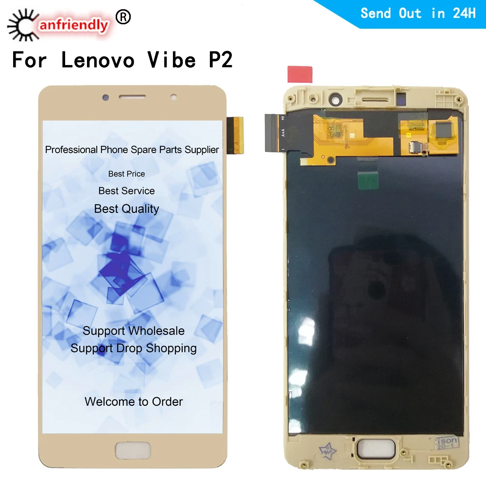 ЖК-дисплей и тачскрин в сборе для Lenovo Vibe P2 P2c72 сменный модуль дигитайзера P2a42 с