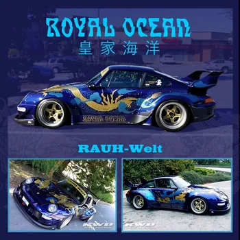 

Time Model 1:64 Rauh-Welt RWB 993 Royal Ocean Blue Diecast Model Car