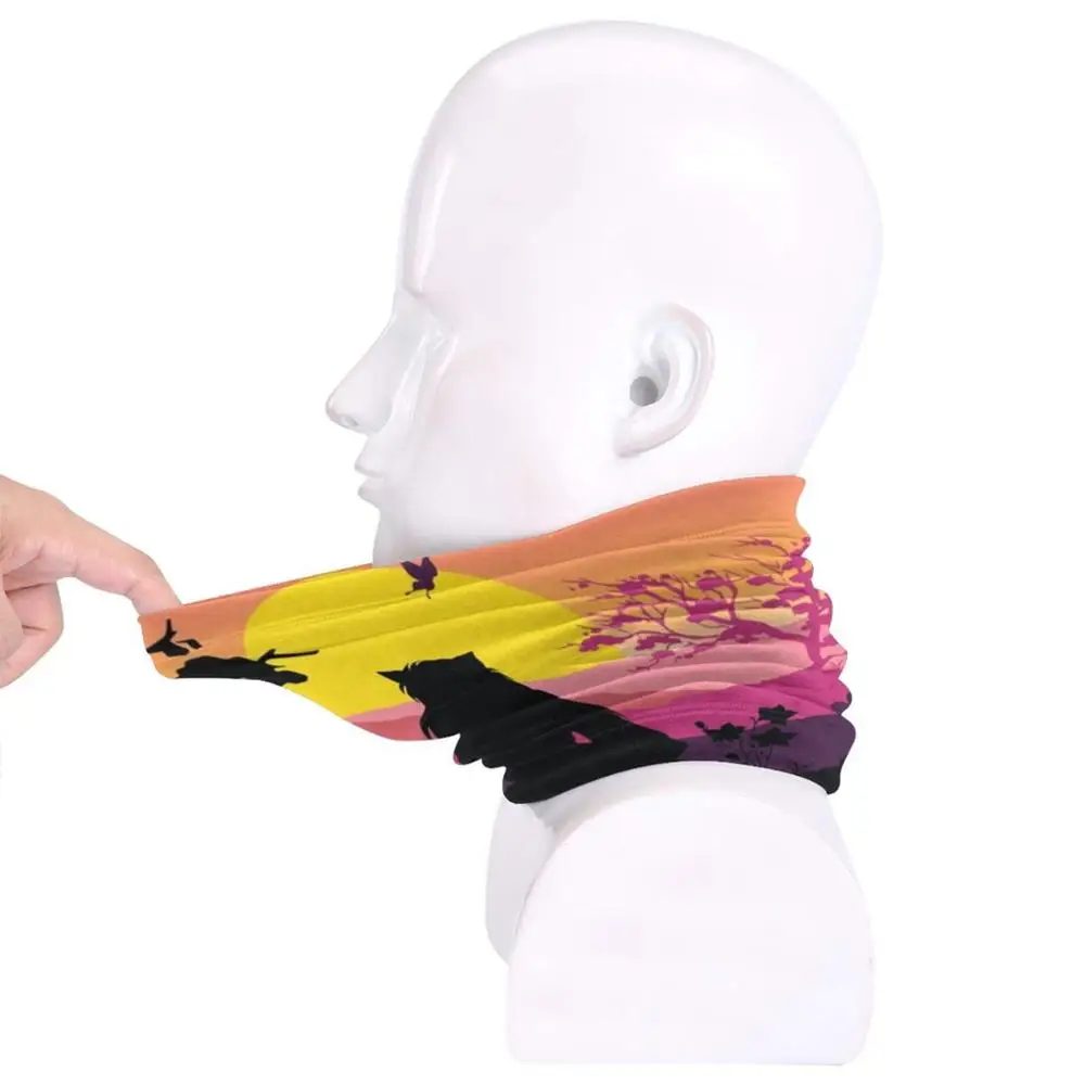 Inuyasha Scarf Bandana Neck Warmer Headband Cycling Mask Inuyasha Sunset Pretty Pink Anime mens designer scarf