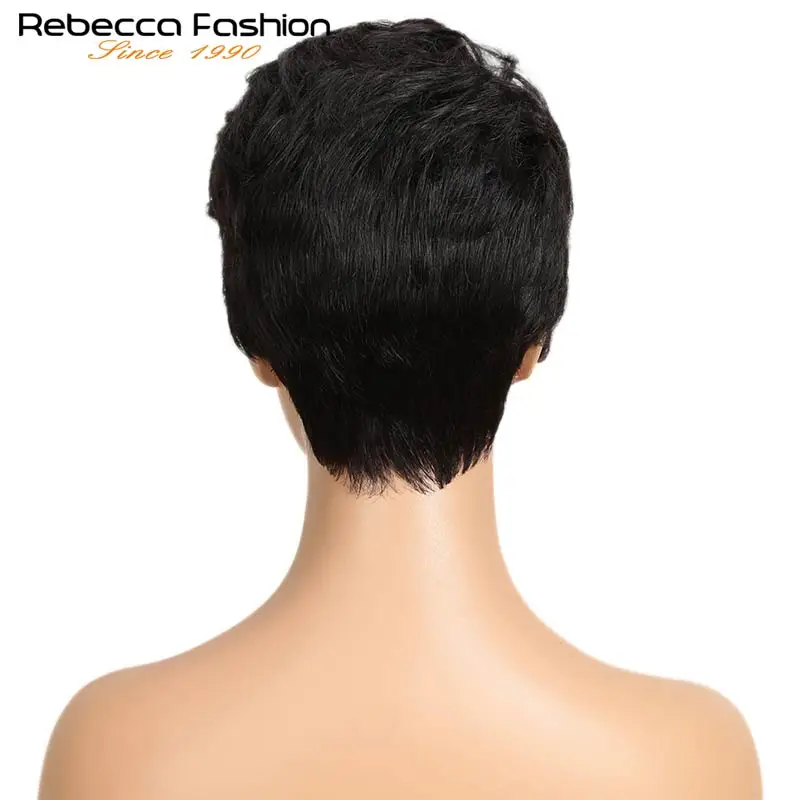 Rebecca Short Straight Hair Wig Pixie Lace Human Hair Wigs For Black Women Peruvian Remy Short Lace Pixie Cut Fashion wig human hair lace frontal