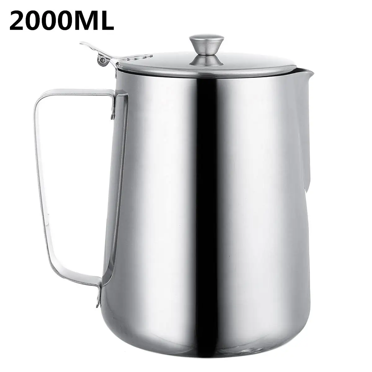 2000ML 2000 мл кухонный инструмент кофейник с крышкой из нержавеющей стали для кофе, вспенивания молока, чашка Jup с крышкой, эспрессо, кофейные чашки для молока - Цвет: 2000ML