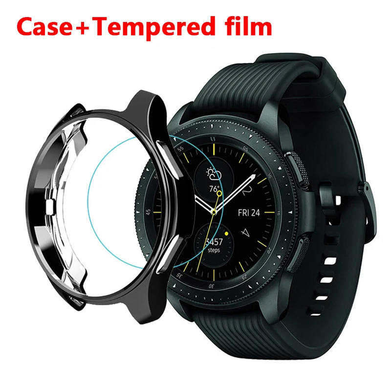 Чехол для Galaxy watch + пленка Samsung Gear S3 frontier Watch 46 мм 42 бампер мягкие умные часы