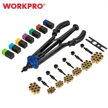 

WORKPRO 15" Hand Rivet Nut Gun Setter Kit Semi-Automatic Threaded Rivet Tool 79 Piece High Leverage Rivet Nut Tool