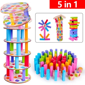 

Wooden uilding Blocks Toy Stacking Game Wiggle Tower Pisa Tower Building Blocks Game Domino Educational Game Toy Kids Gift