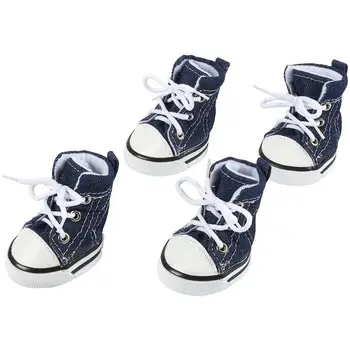 

Fashion Dog Shoes Denim Canvas Shoes Pet Dog Breathable Sports Shoes Non-Slip Dog Shoes Pet Dog Supplies
