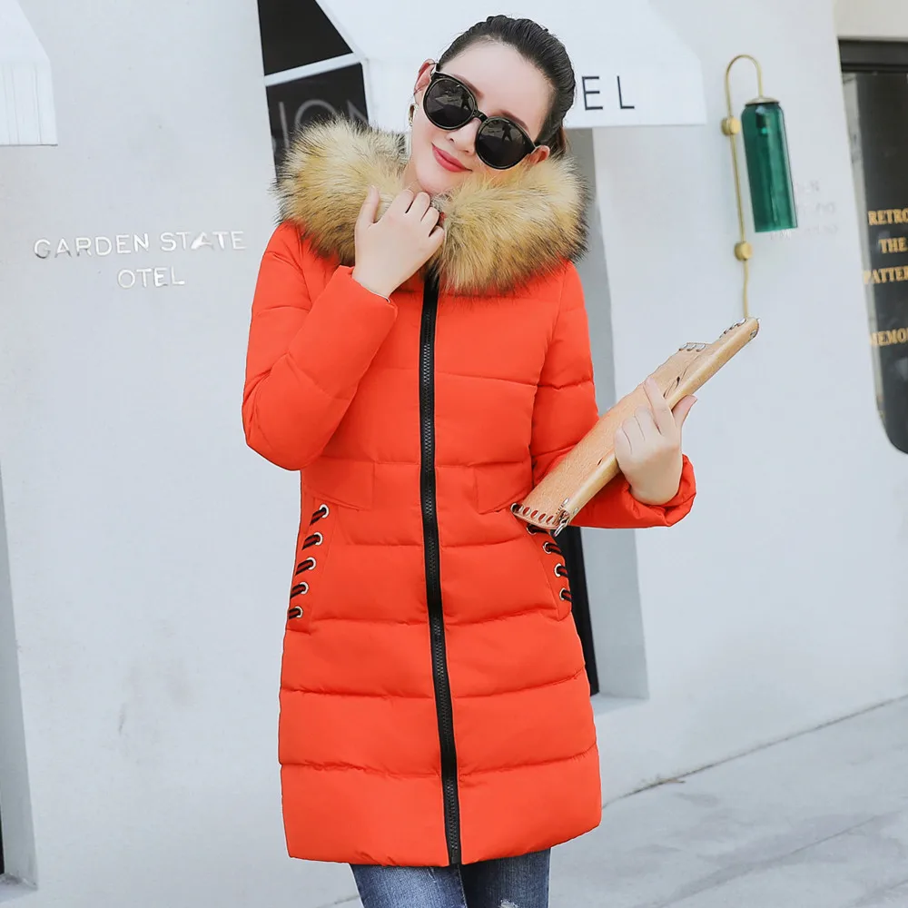 Новая зимняя куртка женская парка пальто длинный пуховик Плюс Размер Мода с капюшоном толстый пуховик куртки Женское пальто#830