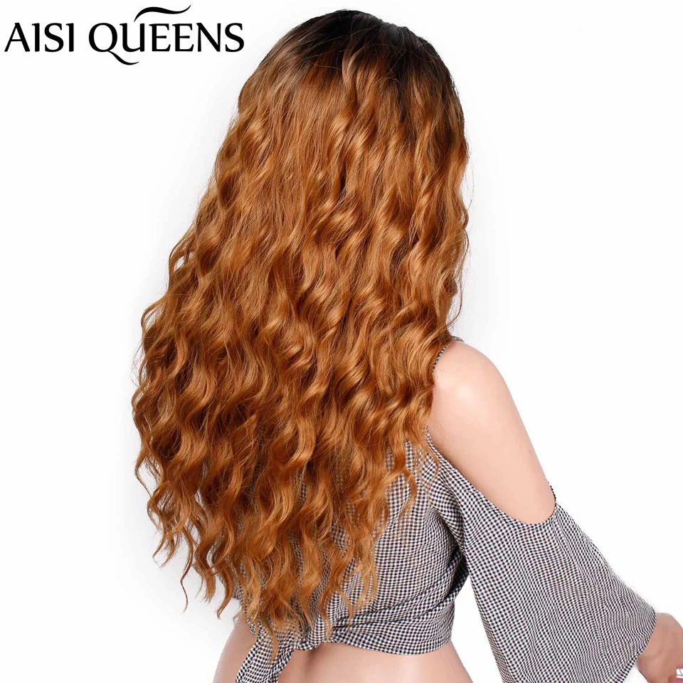 AISI QUEENS синтетические парики на кружеве для женщин Распродажа длинные волнистые золотистые Т-образные волосы высокая температура натуральные кружевные волосы