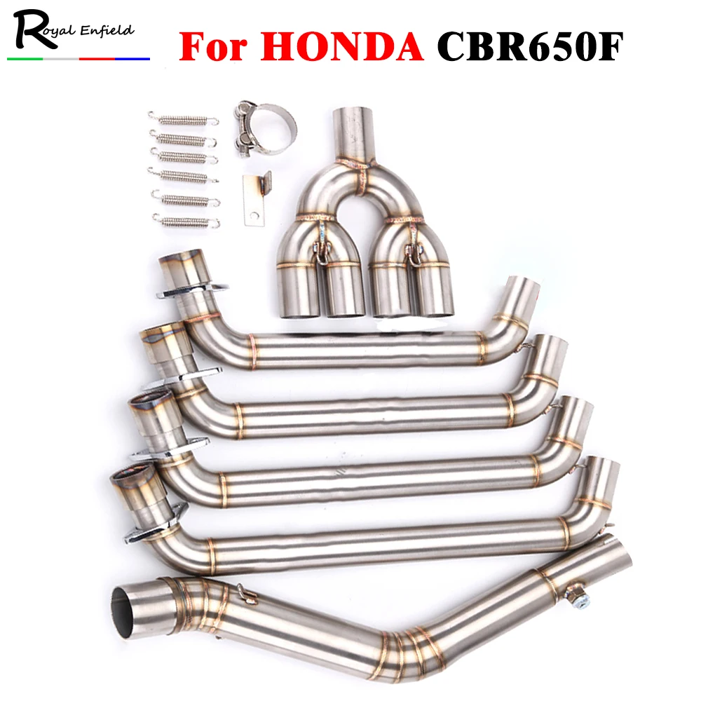 ID 51mm For HONDA CBR650F Motorcycle CBR 650F Exhaust Middle Link Pipe Stainless Steel Motorbike Muffler Mid | Автомобили и