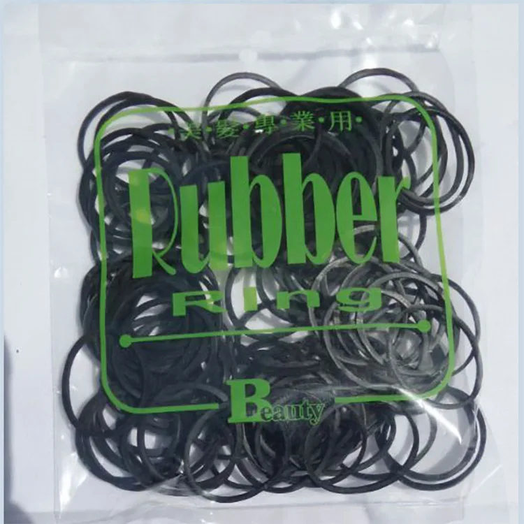 Brand 100PCS/LOT Rubber Hair Band Black Rubber Ring Hairdressing Strong pull continuously&Repeat Studio 25*1.4mm 35g Bull Band