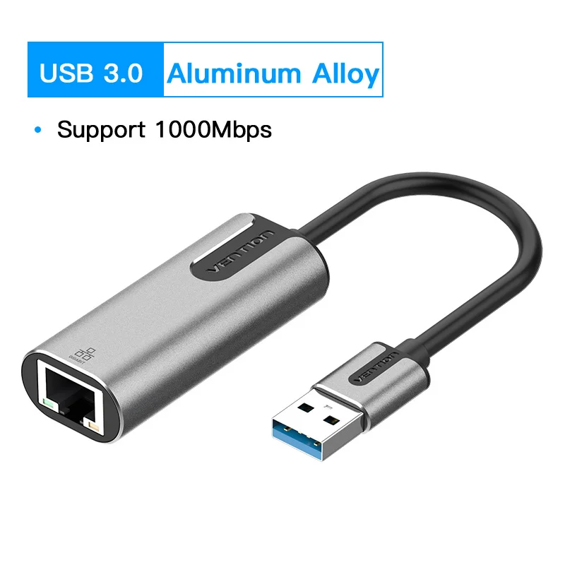 phone lan adapter Chính Hãng Vention USB Ethernet Adapter USB 3.0 Đến RJ45 Trung Tâm Cho Tivi Laptop Nintend Công Tắc Hộp Set-Top Dán Cường Lực Adapter lan Card Mạng USB best usb wifi adapter Network Cards