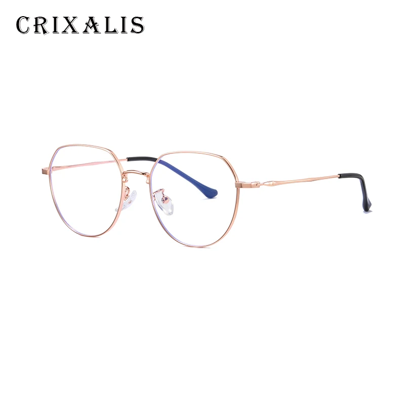 C4 ROSE GOLD CRIXALIS, необычные очки, оправа, женские очки, Ретро стиль, близорукость, оптические оправы для мужчин, металл, анти-синий светильник, линзы, очки - Цвет оправы: C4 ROSE GOLD