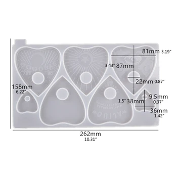 

Gothic Witchcraft Board Heart Pendant Resin Mold Planchette Resin Mold Art Craft X5QD