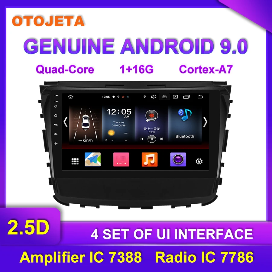 Top OTOJETA Android 9.0 Player Car Multimedia Radio For 2019 SSANGYON Rexton GPS Bluetooth Navigation 2.5D HD screen tape recorder 0