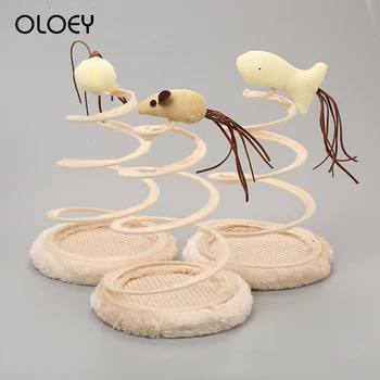 

3 Style Fish Plush Spring Mouse Cat Toys Cute Pet Playing Toys for Cats Kitten Spiral Spring Funny Cat Toy Interactive Cat Toy