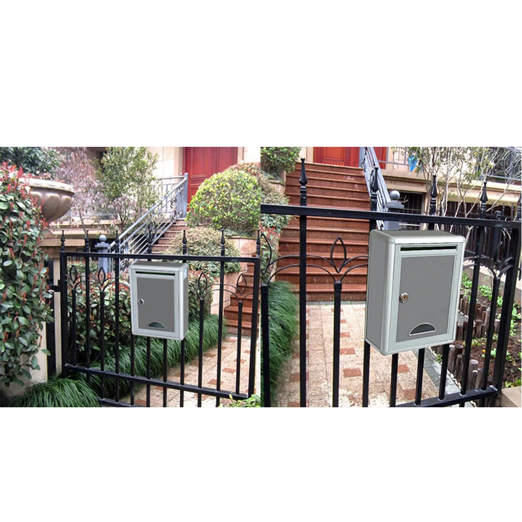 2packs Wall Mount Lockable Mailbox - Modern Outdoor Metal  Large Capacity Mailbox with Lock&Key