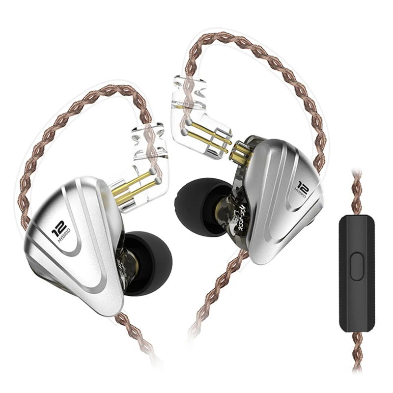 KZ ZSX Terminator Metal Headset 5BA+1DD Hybrid-iron Mixing 12 Drivers HIFI Bass Earbuds Wired Music Sports In Ear Earphones