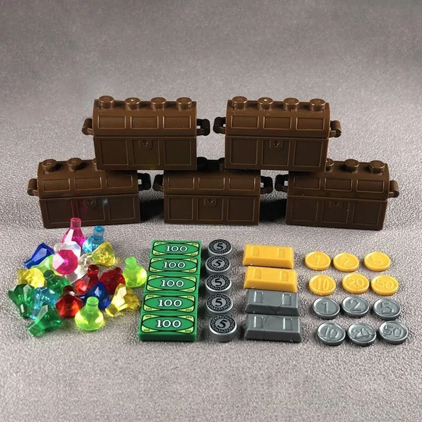 Small Value Gold Silver Coin Brick Building Blocks Set Compatible Legoingly City MOC Accessories Parts Bricks DIY Kids Toys Gift (6)