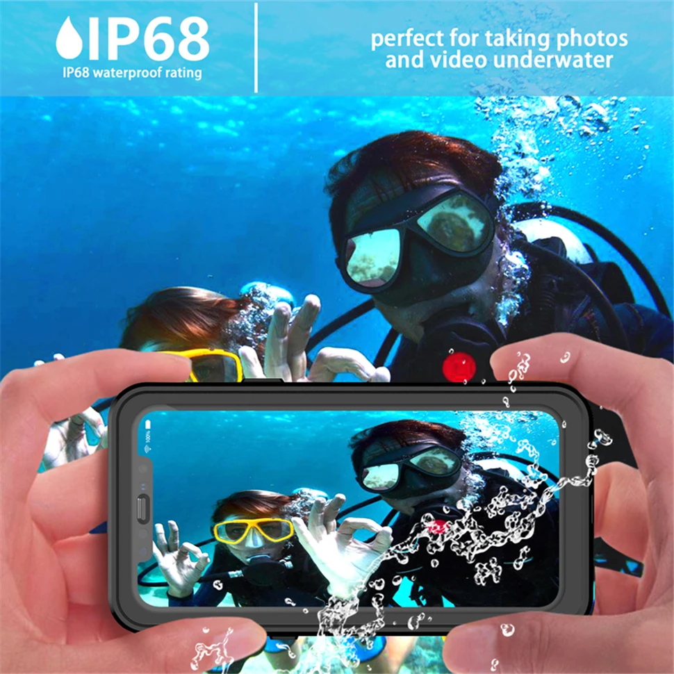 Для спорта на открытом воздухе IP68 Водонепроницаемый чехол для iPhone 7 8 Plus чехол для телефона для iPhone X XR XS Max противоударный подводный пылезащитный