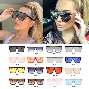 

Wholesale Black Silver One Piece Square Sunglasses For Women Oversized Rivet Mirror Sun Glasses Men Flat Pink Shades In Bulk