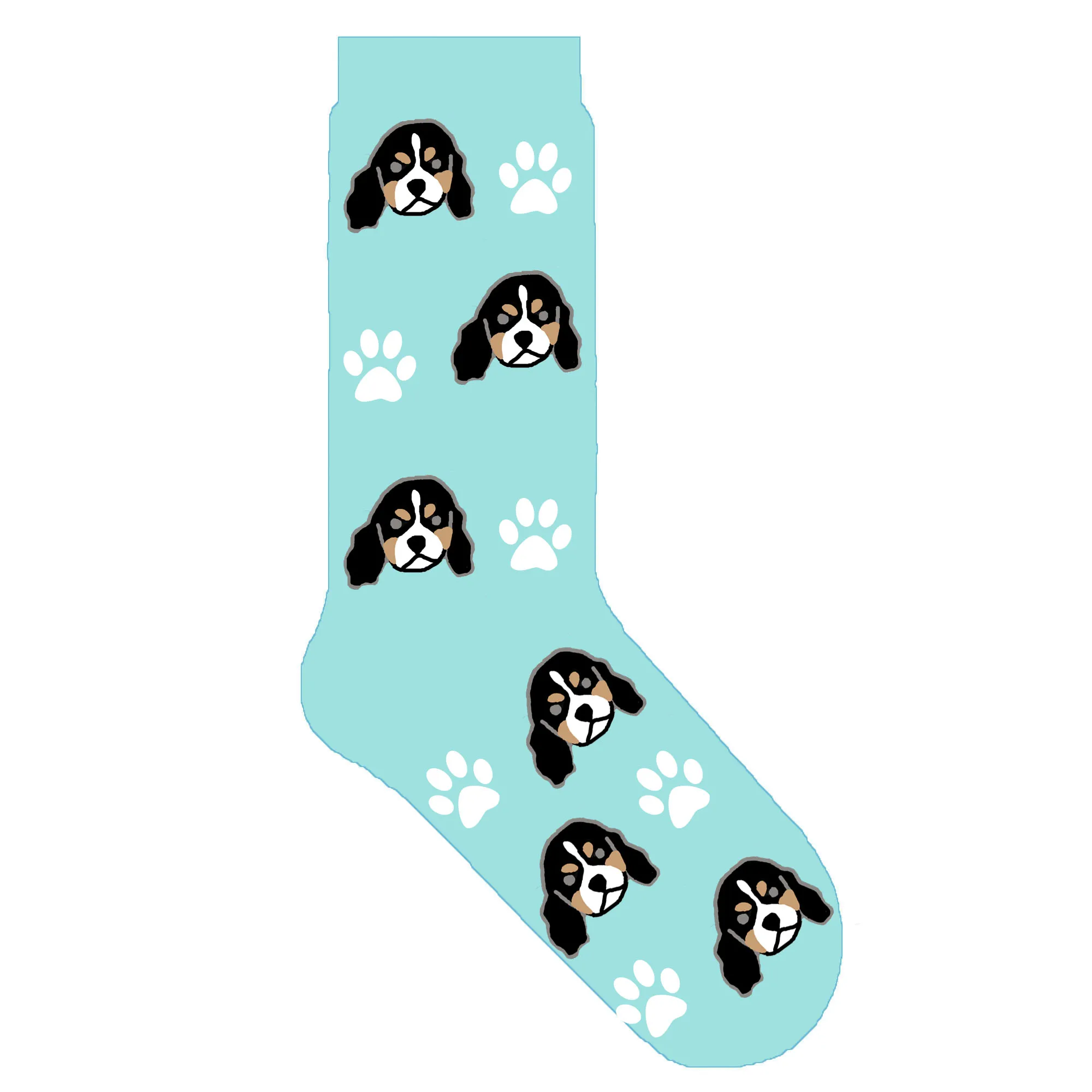 Spaniel dog Cavalier King Charles Spaniel dog crew socks with paw cute dog theme gift kawaii socks novelty creative sox ORIGINAL 50 pair/lot - Цвет: Spaniel dog