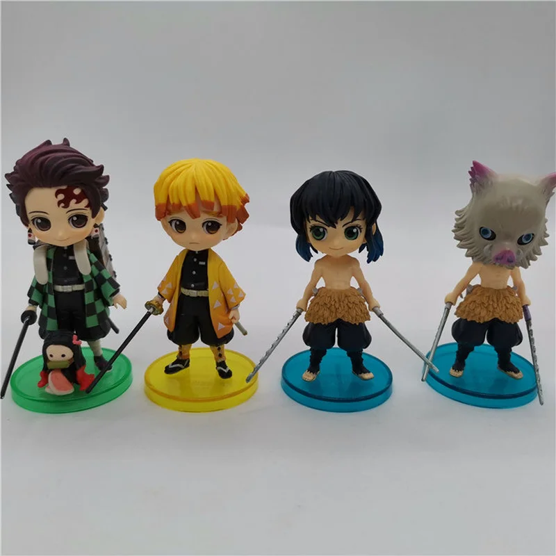 Фигурки героев аниме Bandai рассекающие демонов 7 см Kamado Tanjirou Agatsuma Zenitsu Hashibira Inosuke