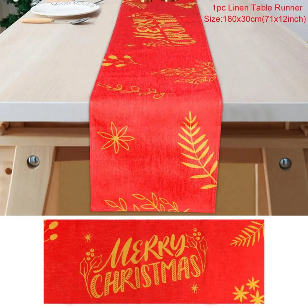 Рождественская настольная дорожка, столовые приборы, рождественские украшения для дома, настольные украшения, Рождество, счастливый год,, Декор, Navidad - Цвет: Table runner 02