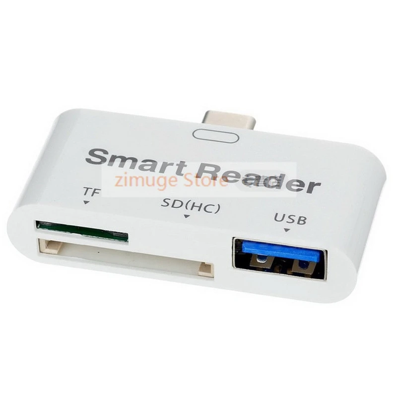 Type-C USB3.1 считыватель смарт-карт USB3.0 OTG адаптер и TF и SD кардридер 3 в 1 USB-C многофункциональный конвертер для устройств type-C