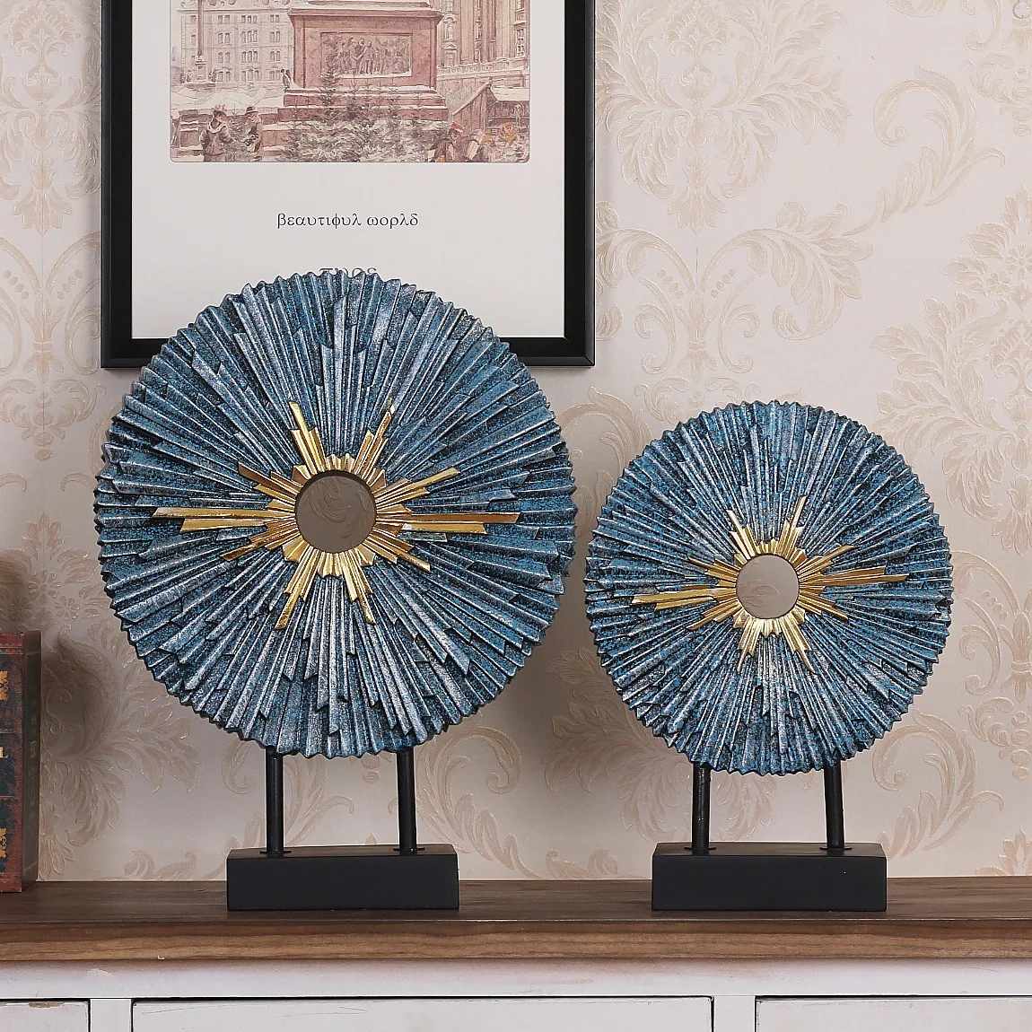 

Home decoration accessories for living room nordic european sun is looking for money creative abstract resin handicraft