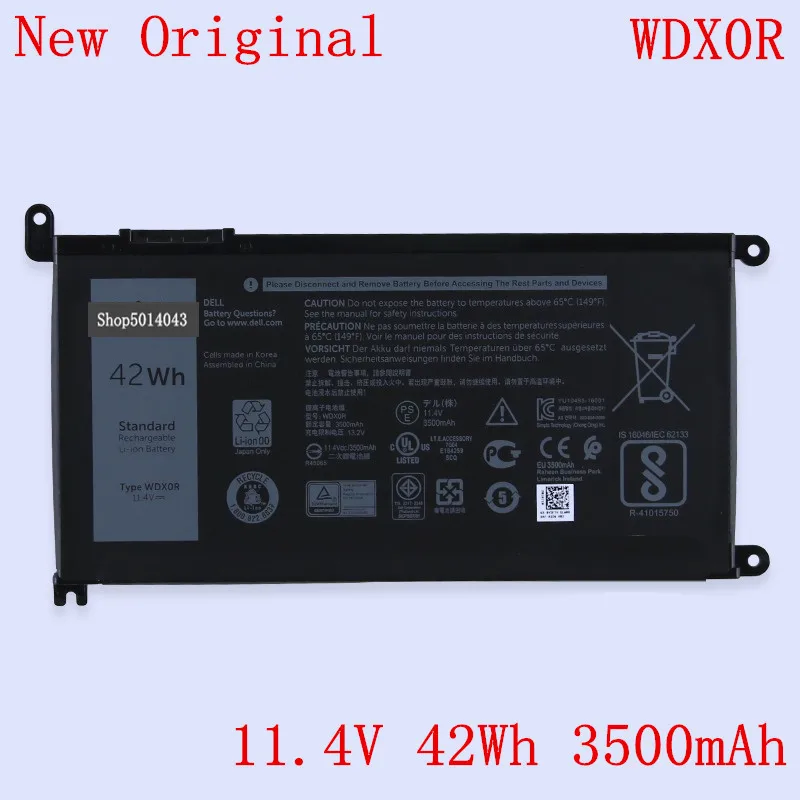 

New Original Laptop Replacement Li-ion Battery WDX0R for Dell Inspiron 14-5468 7569 13 7368 7378 14-7460 15 7560 Series 42WH