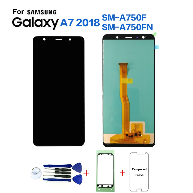 Для Samsung A7 2018 A750 SM A750F дисплей ЖК экран Замена для A750FN дигитайзер в сборе Сенсорная