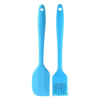 2PC/Set Silicone Basting Oil Brush Cream Butter Mixer Cake Spatula Pastry Scraper Kitchen Utensils Cooking Baking Tools