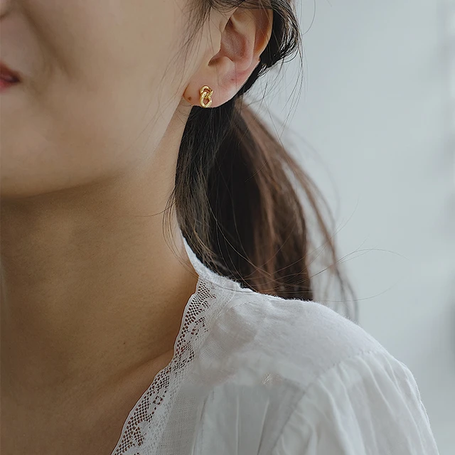 Simple gold - Gold earrings - Trium Jewelry