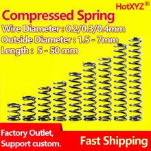 HotXYZ 65Mn Cylidrical Coil Compression Small Spring Y Type Return Pressure Compressed Spring Steel Wire Diameter 0.2 0.3 0.4mm