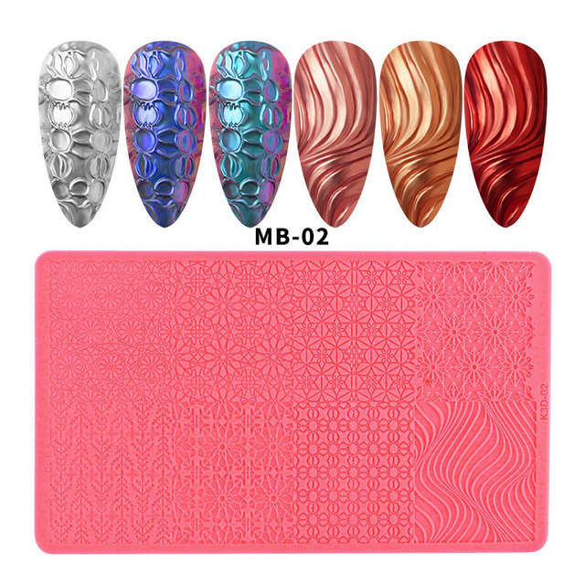 Art Silicone Template Sculpture Stamping Stencils 3D Solid Carving Powder Stamping Tools DIY Manicure Tool Crystal Gel
