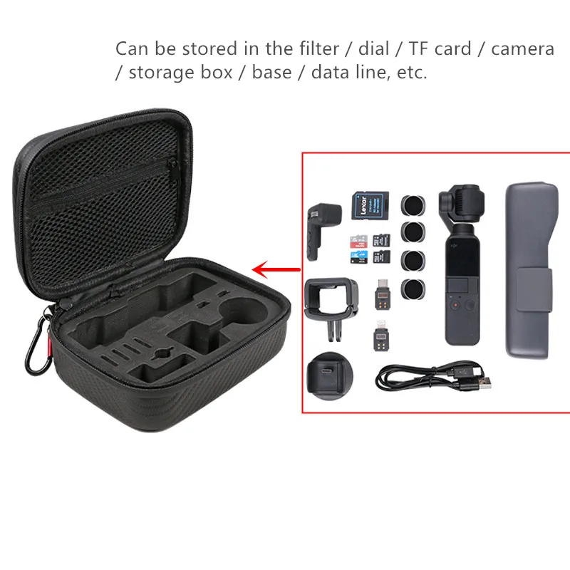 storage bag Osmo pocket Portable case PU waterproof Shock absorber bag filter Spare parts box for dji osmo pocket camera