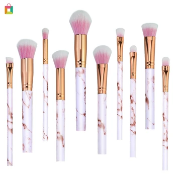 

10pcs marble pattern makeup brushes set for cosmetic foundation powder blush eyeshadow blending make up brush beauty tool BB2