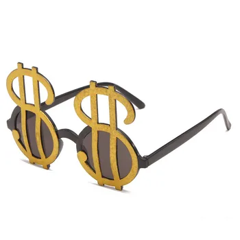 

Gold Glasses Dollar Shaped Eyeglasses Fun Spectacles for Costume Party Festival Carnival Wedding Birthday Decoration