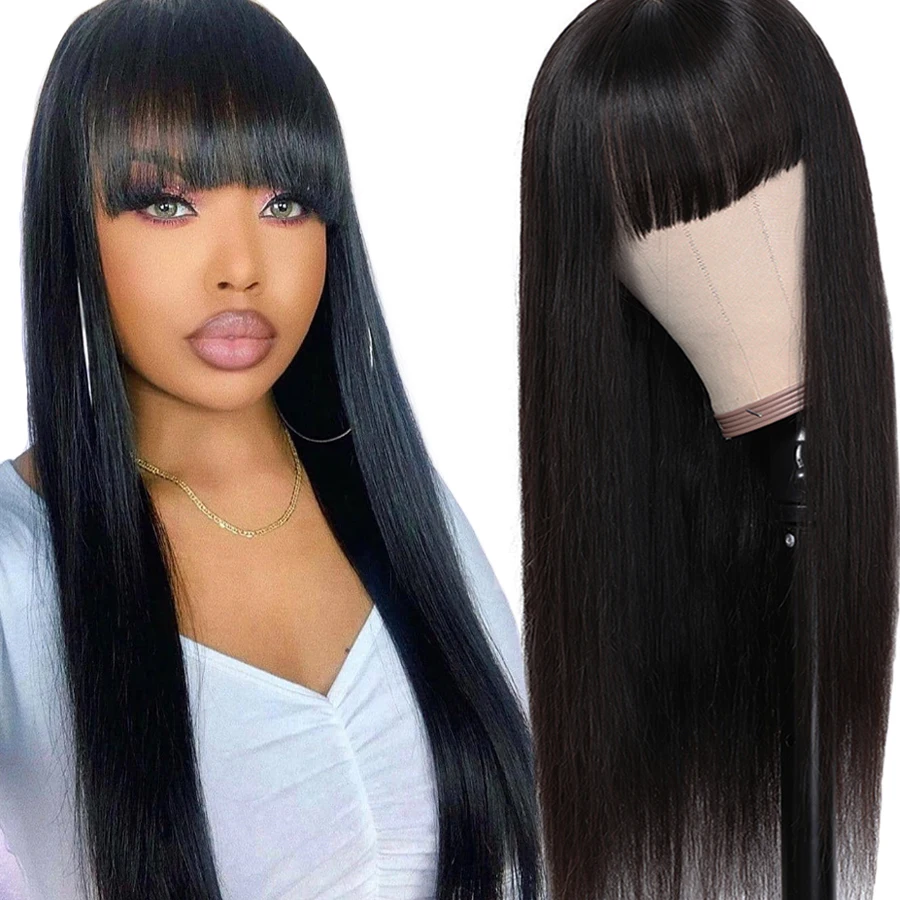 Human-Hair-Wigs-With-Bangs-Wig-With-Bangs-Human-Hair-Brazilian-Straight-Hair-Wigs-For-Black