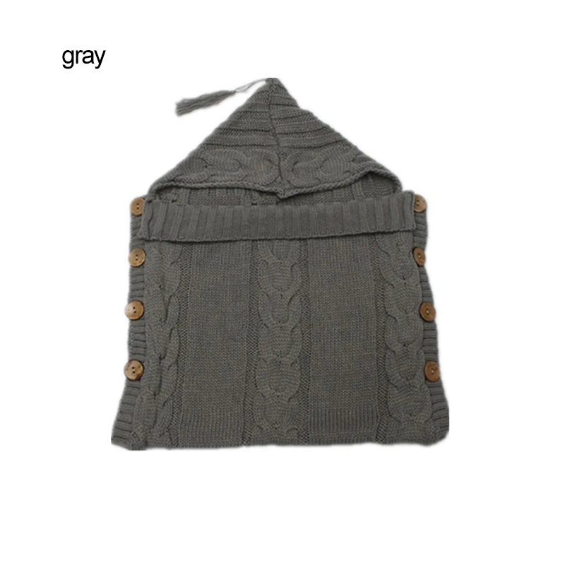 grey Мягкий, для новорожденного ребенка спальный мешок халат Пеленальное Одеяло изделия для детей Одежда Аксессуары шерстяное одеяло вязаный спальный мешок - Цвет: grey