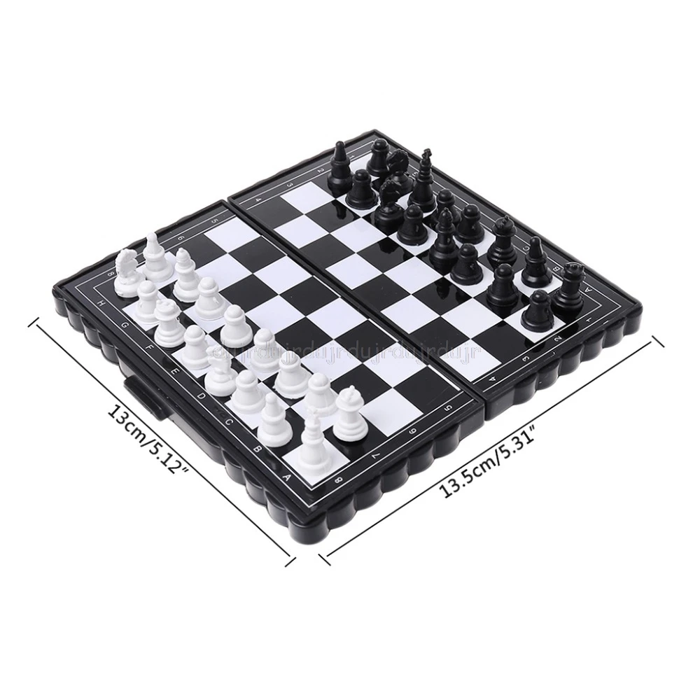 1set mini portable chess folding magnetic plastic