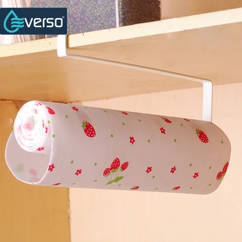 

Iron Kitchen Paper Holder toilet Roll Towel holder Tissue storage rack Cabinet Door hanging shelf kitchen hanger hook organizer